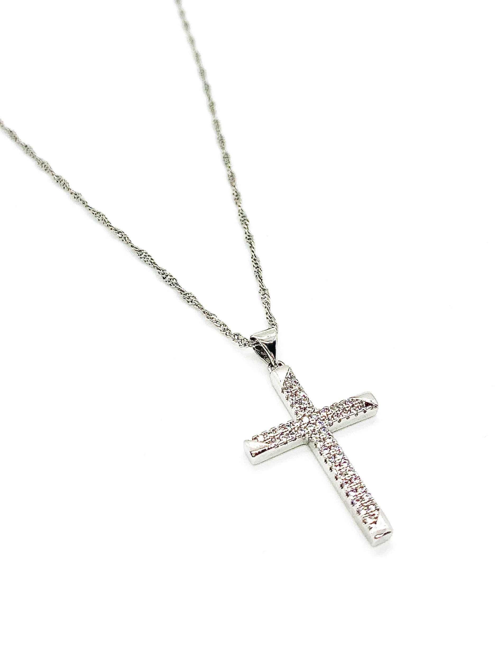 Silver Zirconia Cross Necklace – Faith Flows Co.