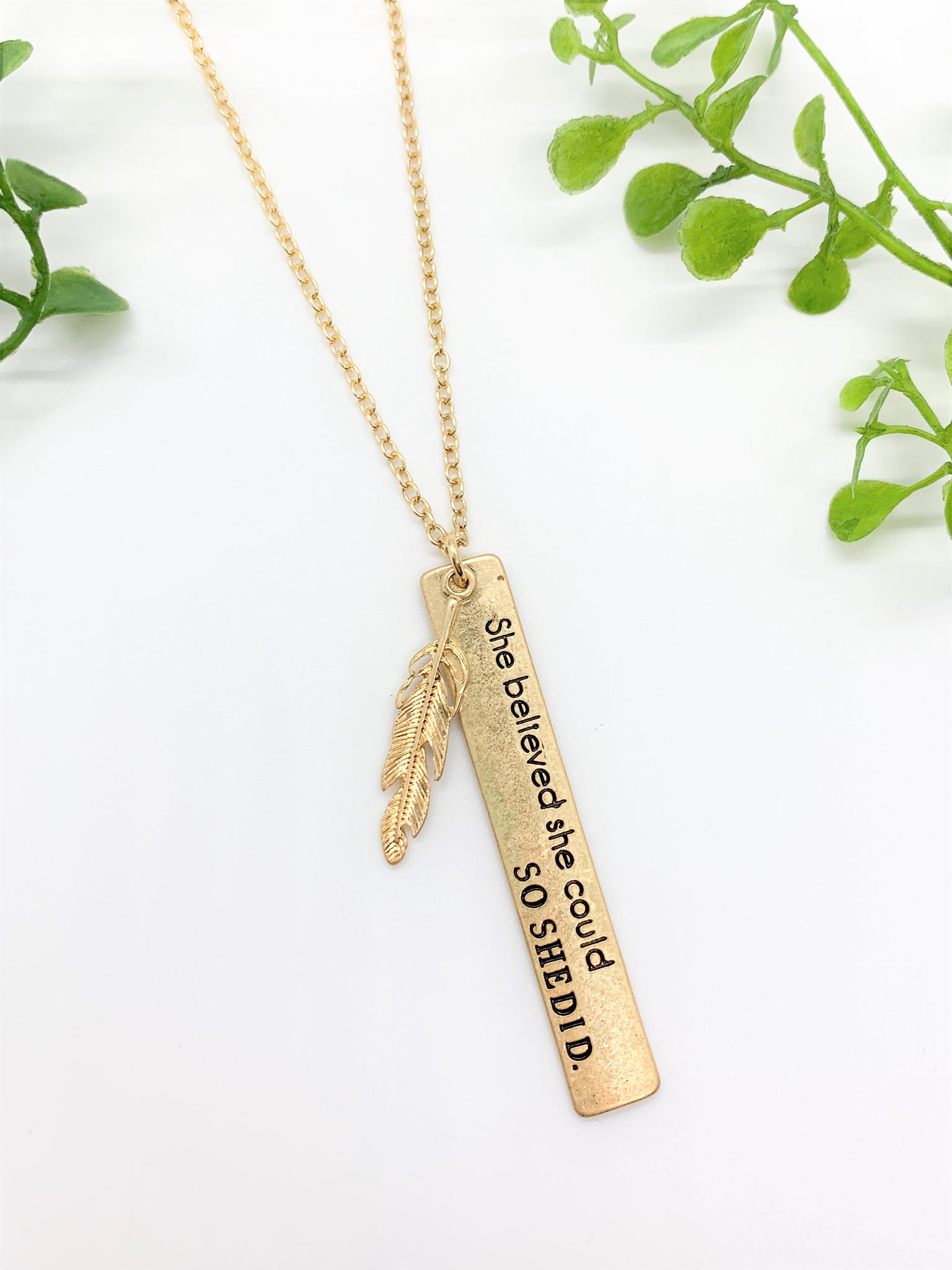 She believed she could so she sale did bar necklace